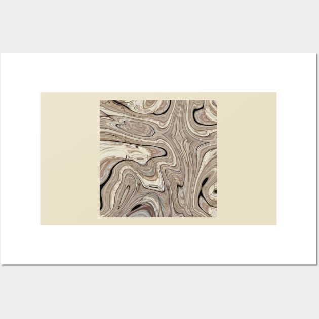 cool stone texture tan swirls brown marble swirls Wall Art by Tina